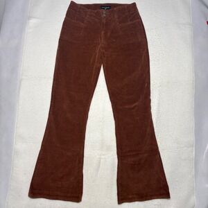 Lucky Brand Stevie High Rise Flare Corduroy Pants Brown Size 8/29 Stretch Retro